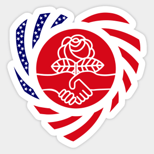 Democratic Socialist Murican Patriot Flag Series (Heart) Sticker